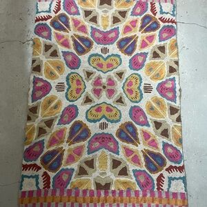 Anthropologie 100% Wool Multicolor Patterned 3x5 Rug